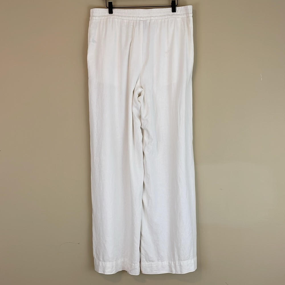 a new day wide leg white linen blend elastic Waist Pants PLEASE READ - Picture 5 of 7